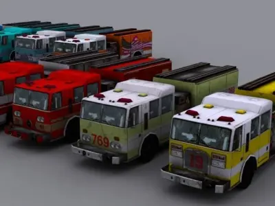 Truck Fire Low-poly 3D model