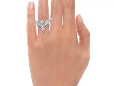 Praying Angel  Diamond Ring Own design 3dmodel 3D print model