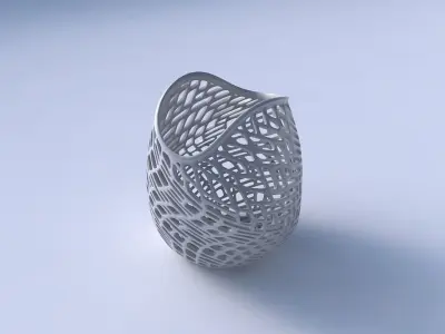 Bowl compressed and twisted with lattice tiles 3D print model