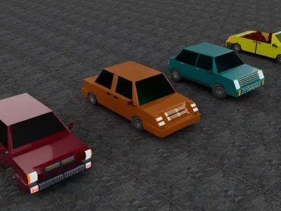 Gaming Car Package  Low-poly 3D model