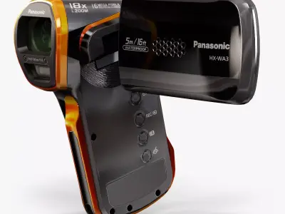 Panasonic HX-WA3 pocket camcorder Low-poly 3D model