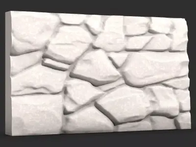 Stone Wall Barrier High Poly 3D print model