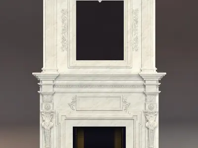 classical marble fireplace 3D model
