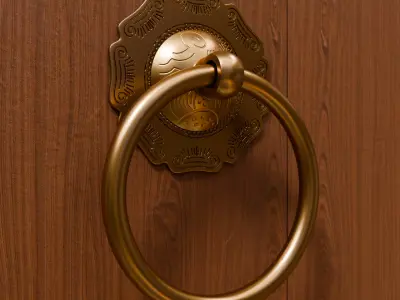 Chinese Style Vintage Door Knocker 6- High Poly 3D Model 3D print model