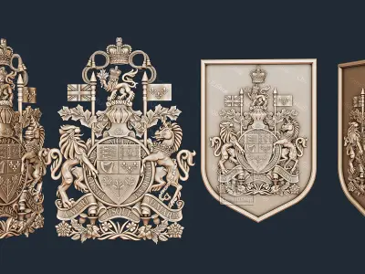 Coat of arms of Canada - Digital model for CNC in STL format  3D model