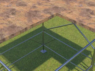 Scaffolding metal frame Low-poly 3D model
