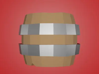 Lowpoly Barrel Model Free low-poly 3D model
