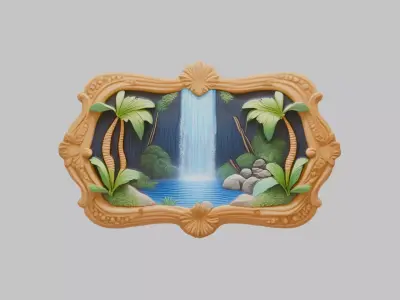 Wooden Carved Emblem Low-poly 3D model buy