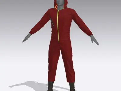 Red overall La Casa De Papel 3D model