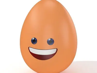 Egg Cracked Emoji N005 Low-poly 3D model