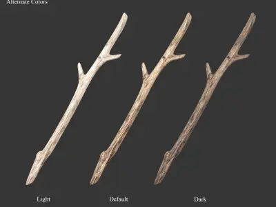 Medieval Essentials Sticks Building Set Low-poly 3D model