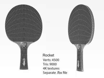 Ping Pong Rackets Low-Poly model Low-poly 3D model