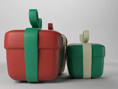 Low poly - Cute Gift Box Low-poly 3D model