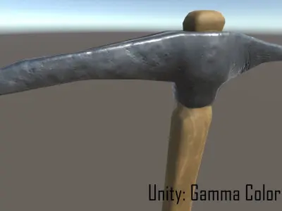 Pickaxe axe with wooden handle Free low-poly 3D model