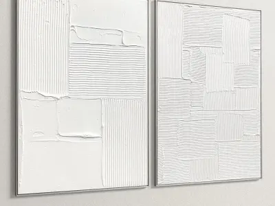 Plaster Two Photo Frame 123 Low-poly 3D model