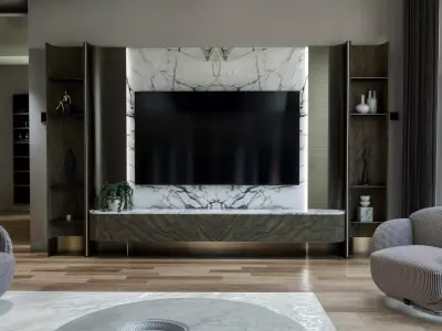 Modern Luxury Living Room Furniture Set SKP 3D model