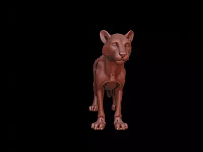 Cheetah Animal Sculpture 3D print model buy