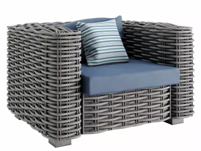 Attitude arm chair island 01 Low-poly 3D model