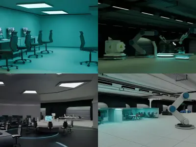  Futuristic Engineering Lab 3D Model 3D model