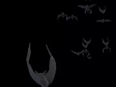 Bats Swarm Animation  Low-poly 3D model