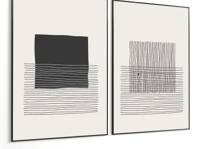 Plaster Two Photo Frame 391 Low-poly 3D model