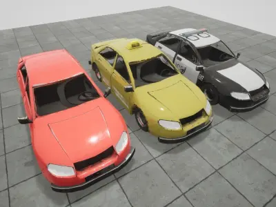 Game Ready Cars pack Low-poly 3D model