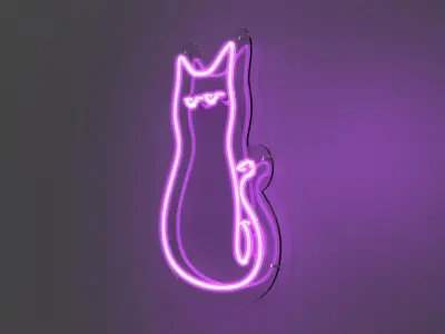 Cat 1 - Neon Sign 3D model