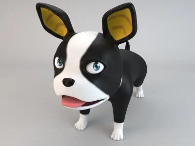 Cartoon Dog Iggy Low-poly 3D model