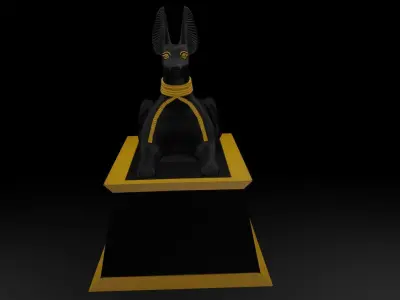 Anubis dog form Sculpture Figure Low-poly 3D model