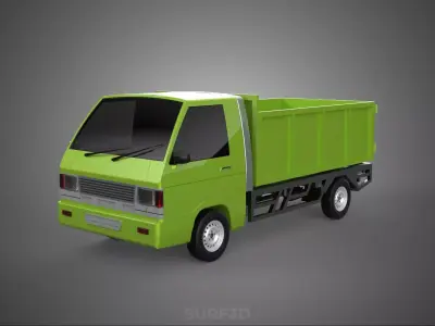 DELICA L300 GARBAGE RUBBISH TRASH WASTE CONTAINER DUMP TRUCK CAR 3D model