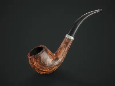Tobacco Pipe PBR Game Ready Low-poly 3D model