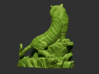 tiger golden statue of 3D print model