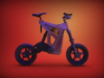 bicycle 3d model electric bike Low-poly 3D model