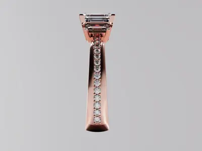 Triple Diamond Luxury Ring 3D print model