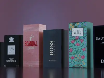 Exquisite Perfume Collection Low-poly 3D model