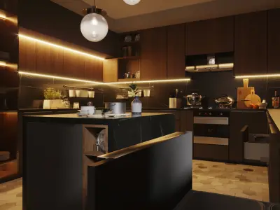 Luxury Modern Kitchen Design 3D model