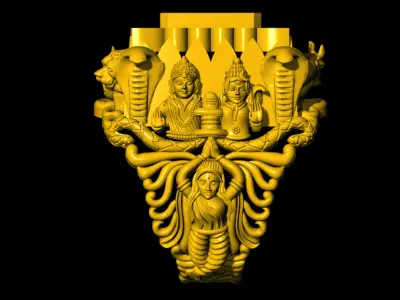 shiv and parboti  antique ring 3D print model