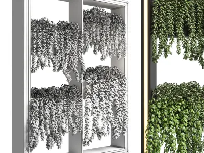 Collection Indoor plant-plant stand plastics vase 06 Low-poly 3D model