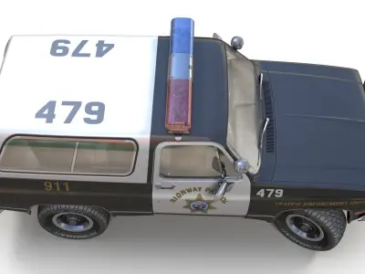 Police offroad car Low-poly 3D model