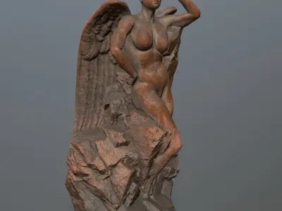woman statue 1 Low-poly 3D model