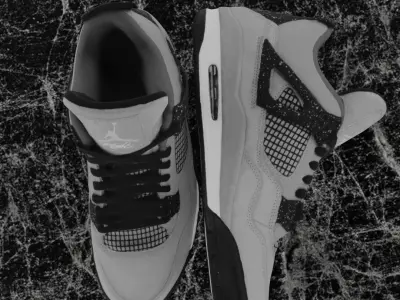 JORDAN 4 RETRO TRAVIS SCOTT 3D SHOES - GREY Low-poly 3D model
