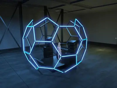 Soccer Ball DJ Booth 3D model