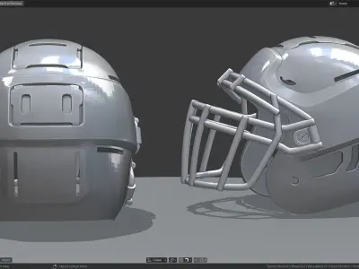 Modern Football Helmet Simplified 3D print model