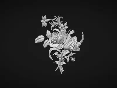 Rose bas relief 3D print model