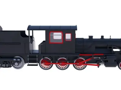 steam train engine 3D model