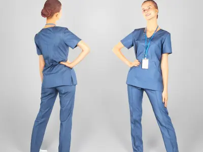 Young surgical nurse smiling 104 Low-poly 3D model