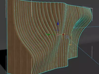 wavy wall decor 3D model