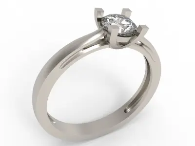 solitaire wedding engagement women Classic diamond ring 3dm stl  Free 3D print model