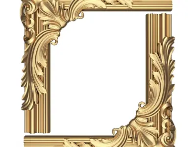 Corner Carved Plaster Molding Decoration 08 Low-poly 3D model