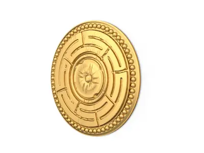 Classic round decor ornament carved 19  3D model
